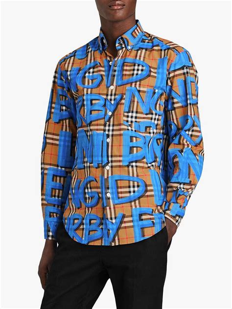 burberry graffiti shirt|Men’s Designer Shirts .